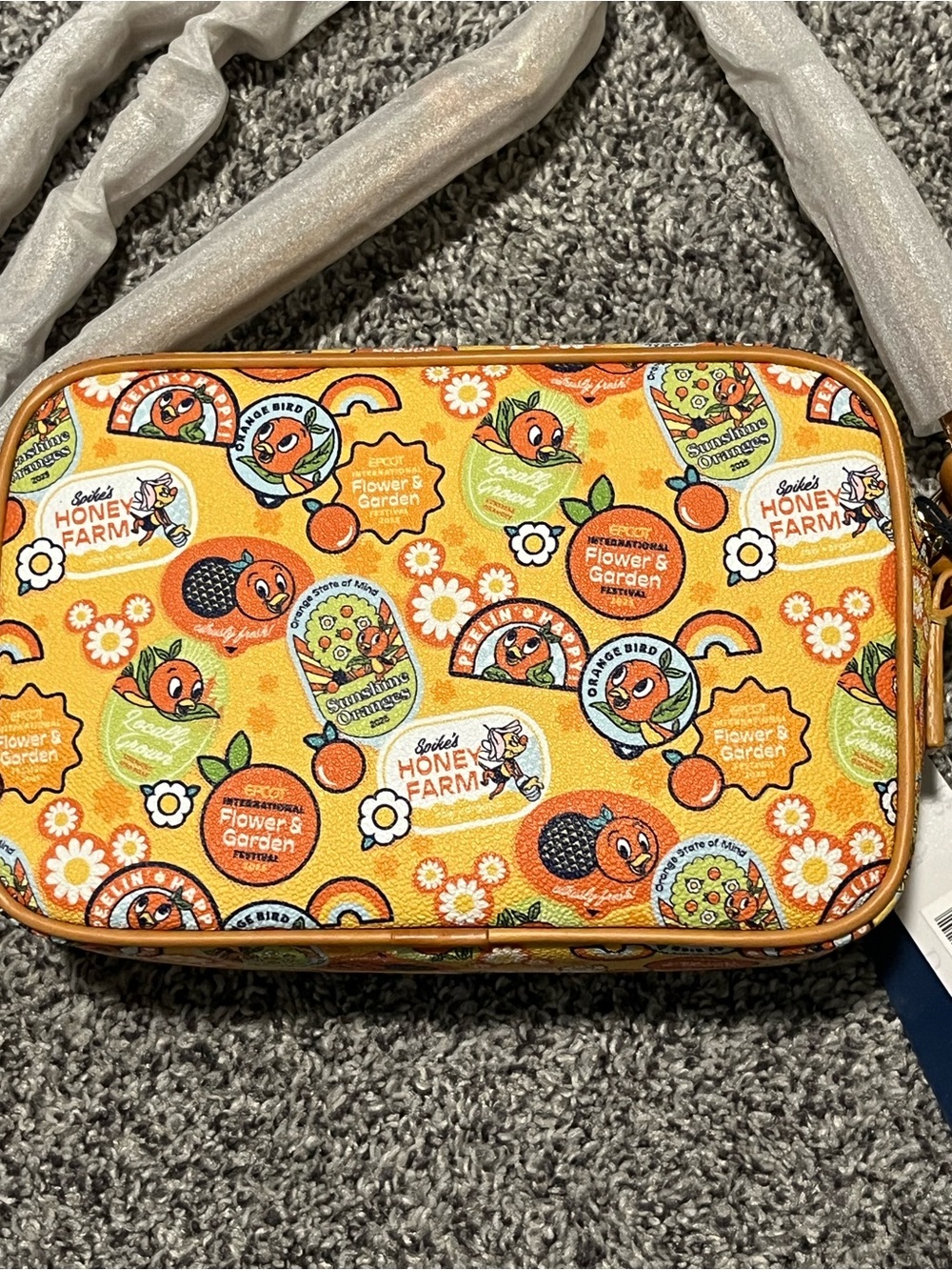 Dooney & Bourke Disney Epcot 2025 Flower & Garden Orange Bird Crossbody - Picture 2 of 7
